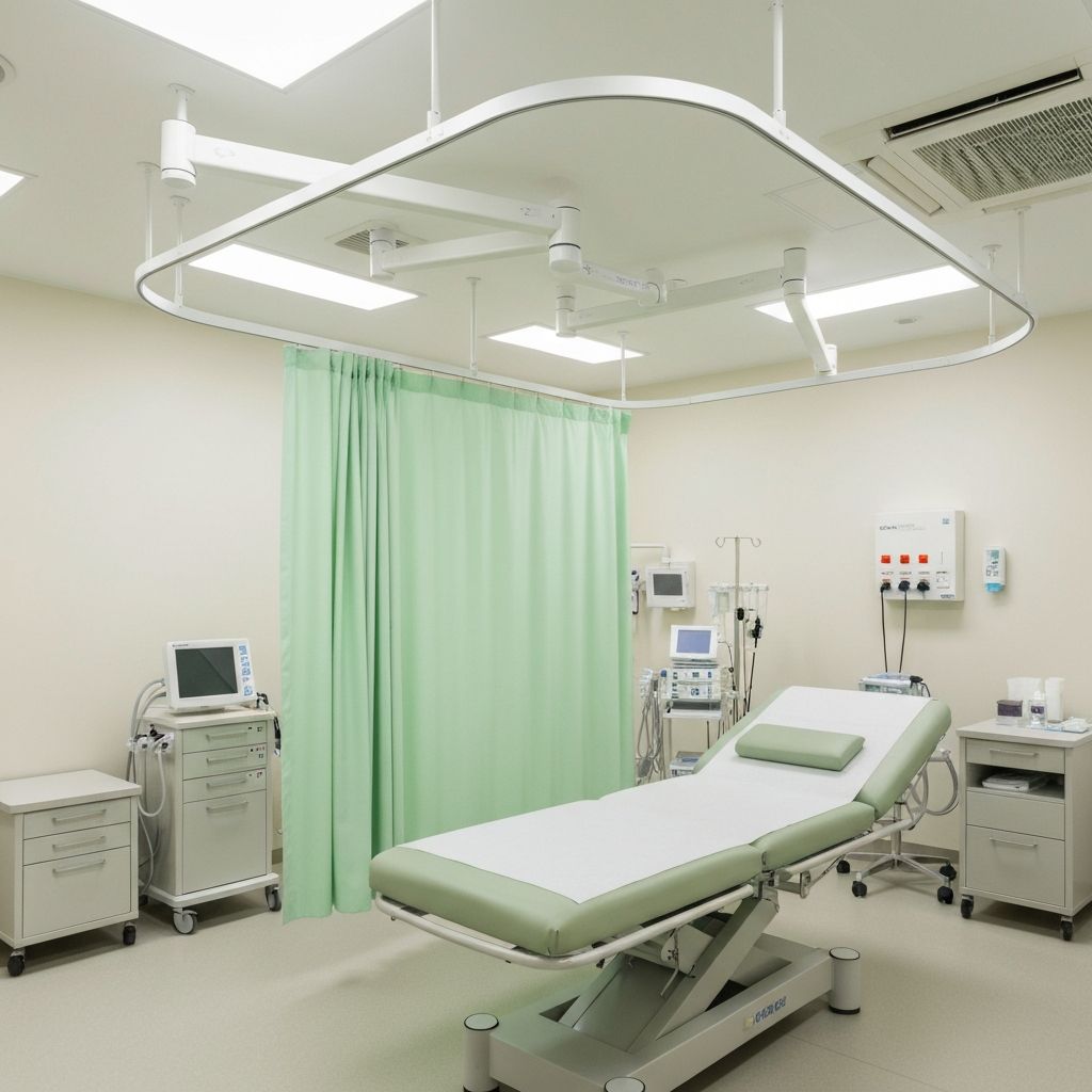 ستائر تقسيم لغرفة فحص في عيادة طبية