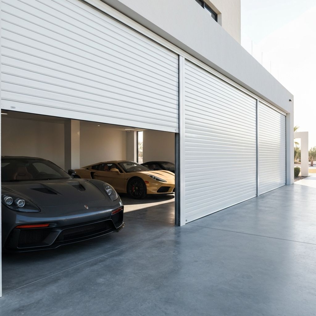 شتر كهربائي أبيض لكراج فيلا حديث في الرياض