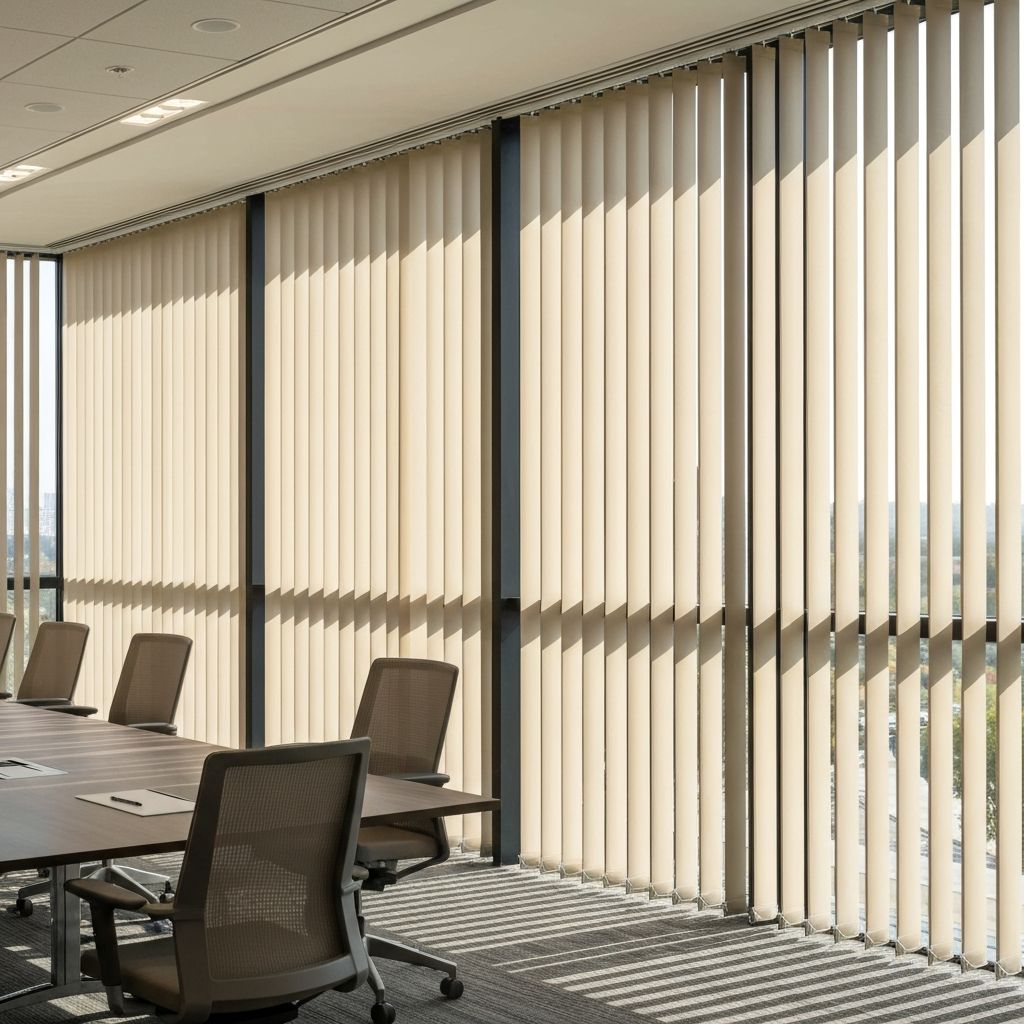ستائر فيرتيكال PVC بيج لقاعة اجتماعات